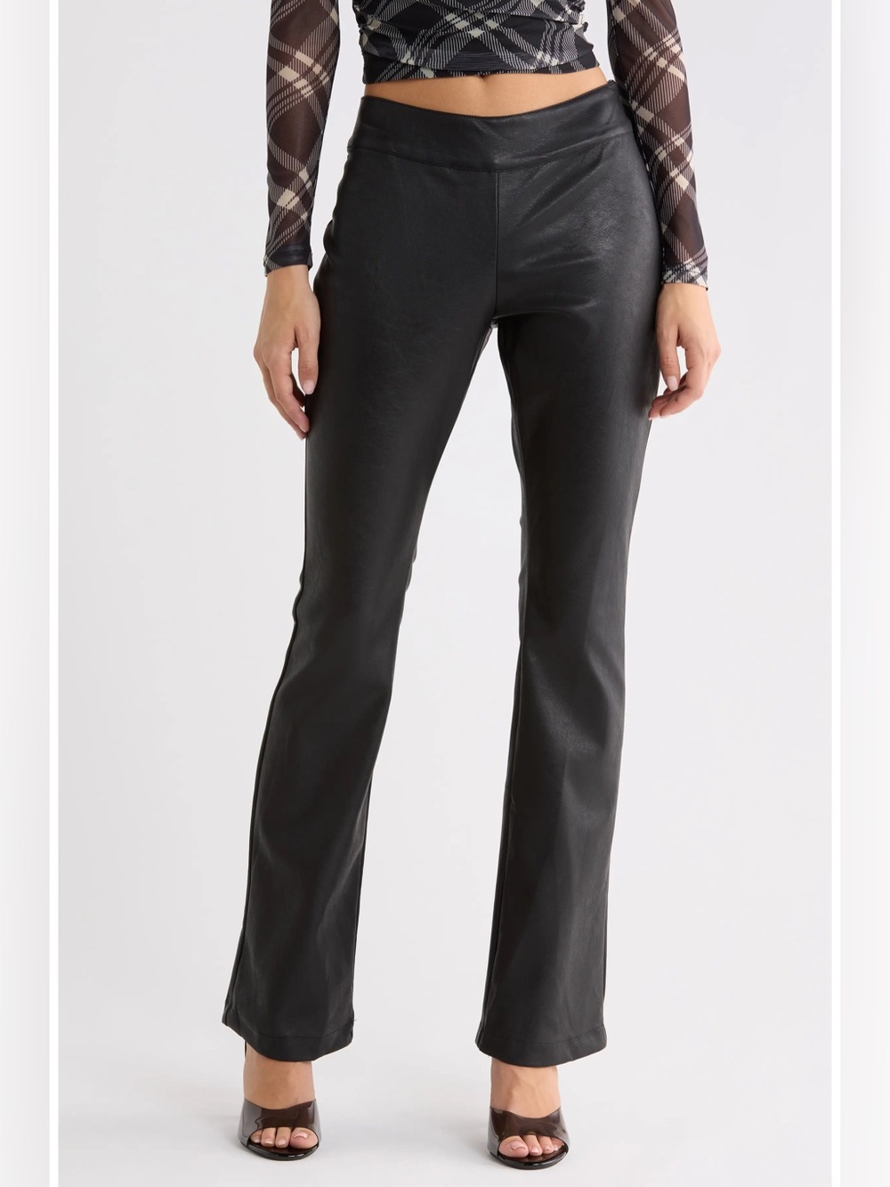 Princess Lolly Black Faux Leather Bootcut Pants